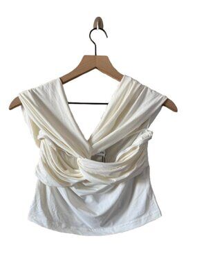 Women's 6 NWT Princess Polly Dassi Twist Top in White